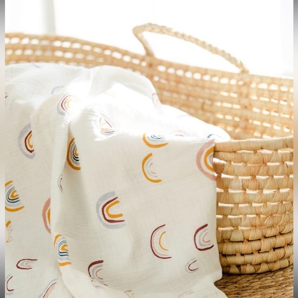 New Little Jump Bamboo Muslin Swaddle Blanket Rainbow Print Baby. NEW. 47”x47” - Picture 14 of 16